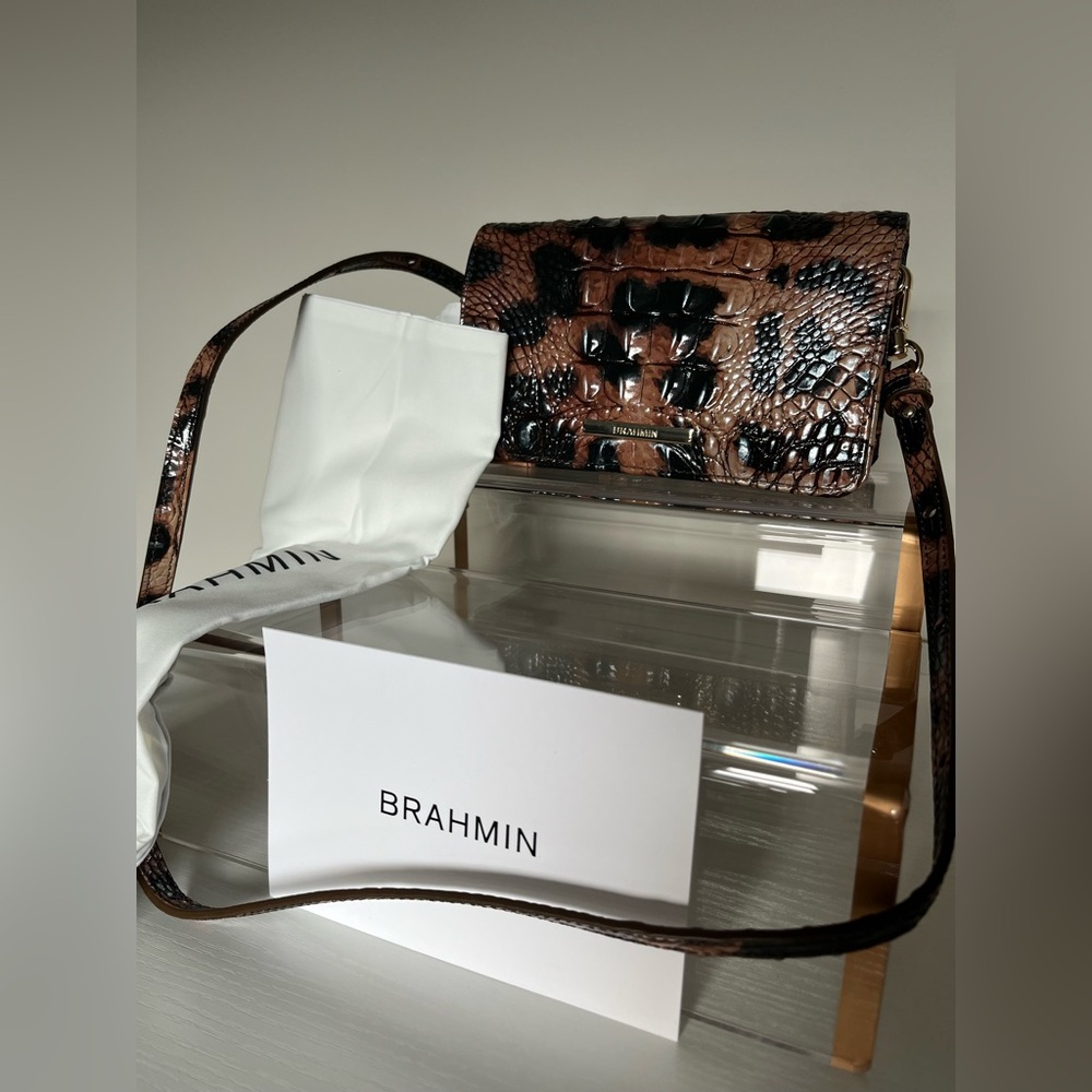 NWT Brahmin - Mini Dux Crossbody Golden Lynx Melbourne Leather - Picture 7 of 13